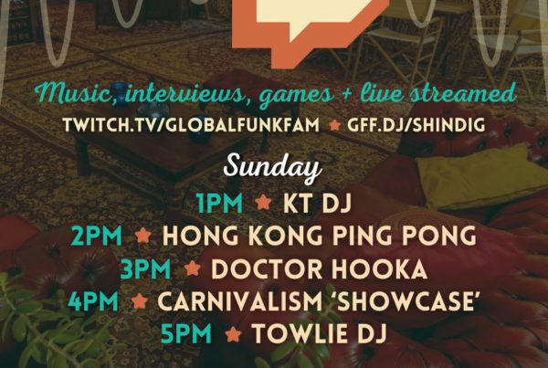Sunday Listings for Shindig 2026 Global Funk Fam, Live Lounge