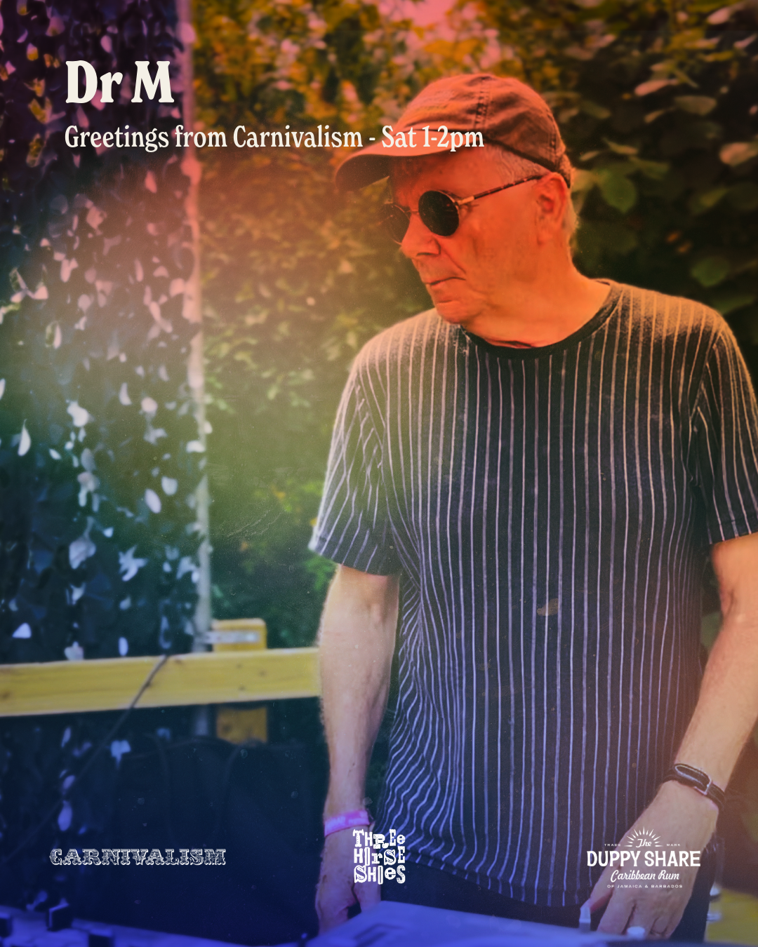 Dr M, guest DJ at Greetings from Carnivalism at The Three Horseshoes in Bradford-on-Avon